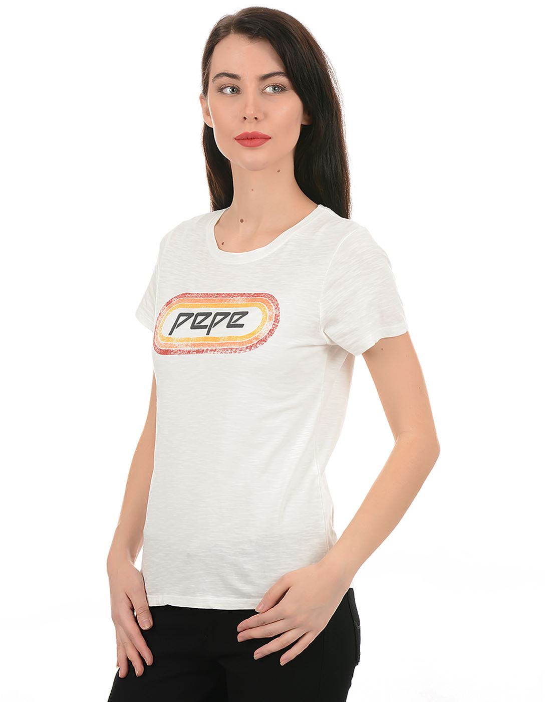 Pepe Jeans Women Casual Wear Off White T-Shirt
